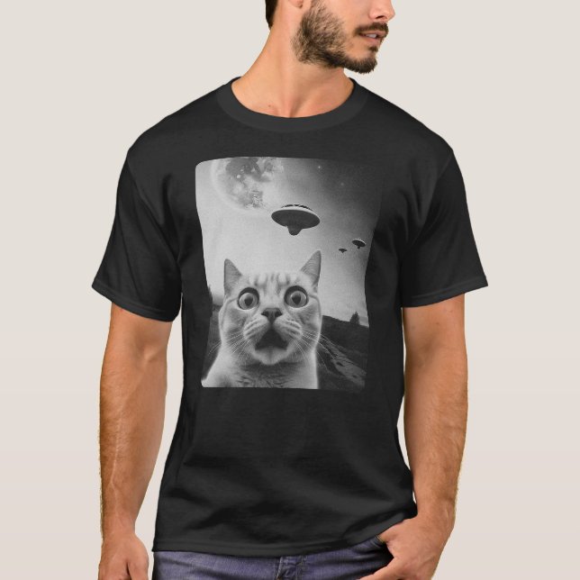 Camiseta Cat Selfie UFO (Frente)