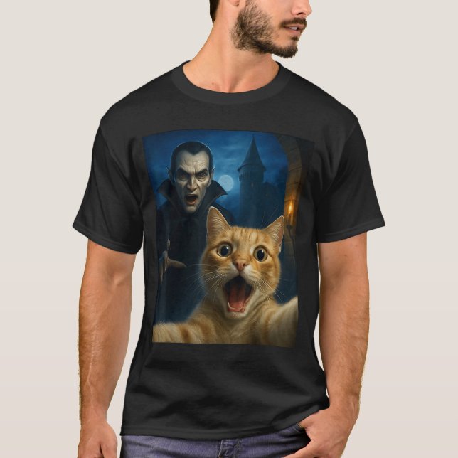 Camiseta Cat Selfie With A Vamre Funny Cat  (Frente)
