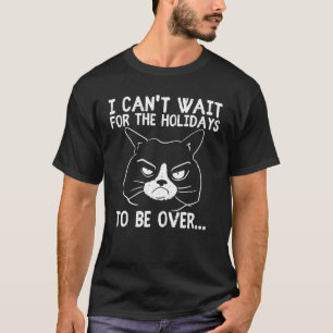 Camiseta Cat Sendo Grumpy Má Humor Feriados de Natal Morni