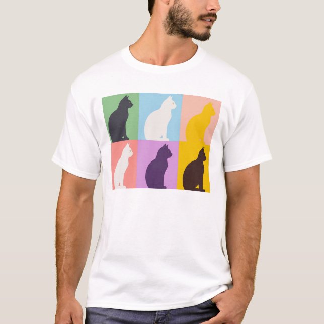 Camiseta Cat silhouette colorful (Frente)
