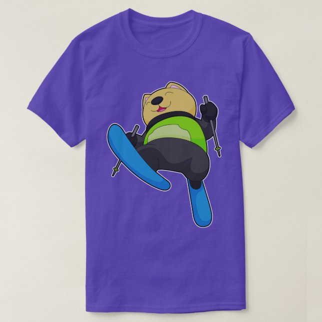 Camiseta Cat Skier Eski Winter (Frente do Design)