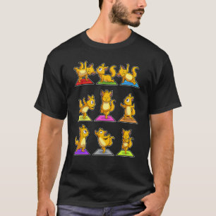 Camiseta Cat Sloth Yoga Poses Esportiva ginástica Ohm Hearb