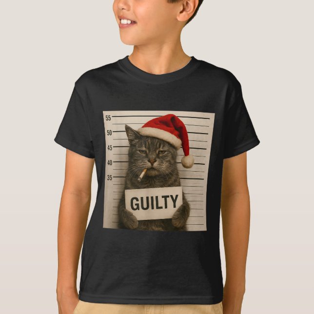 Camiseta Cat Smoking Cigarette Christmas Funny Meme Cat  (Frente)