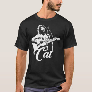 Camiseta Cat Stevens - Estêncil Branco Essencial T-Shirt