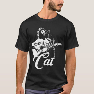 Camiseta Cat Stevens - Estêncil Branco Essencial T-Shirt