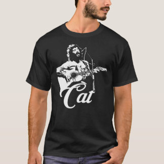 Camiseta Cat Stevens - Estêncil Branco Essencial T-Shirt