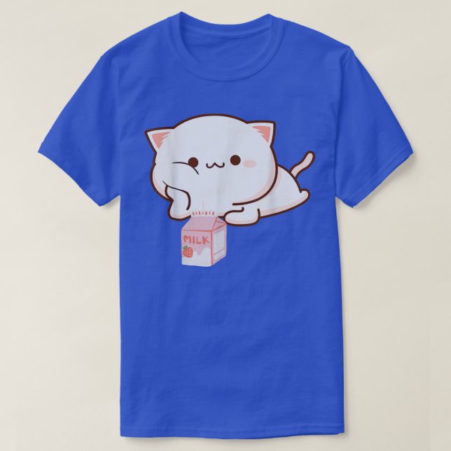 Camiseta Cat Strawberry milk Anime Japonês Kawaii (Frente do Design)
