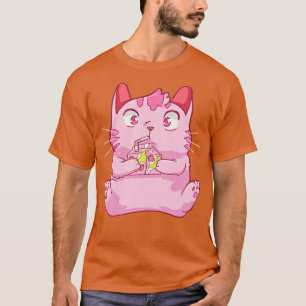 Camiseta Cat Strawberry milk Kawaii