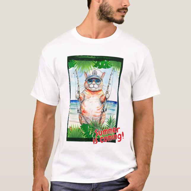 Camiseta Cat "Summer está chegando!" (Frente)