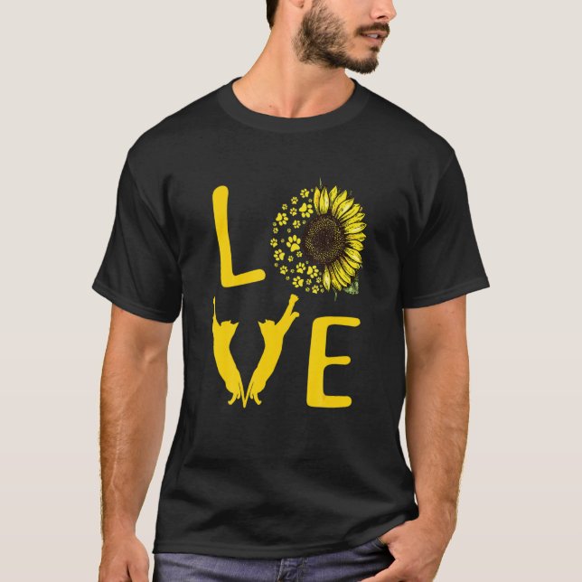 Camiseta Cat Sunflower  For Cat  Cat Mom Men Women (Frente)