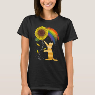 Camiseta Cat Sunflower Rainbow For Cat Cat Mom Women