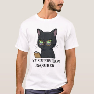 Camiseta Cat Supervision Requerida Gato Engraçado