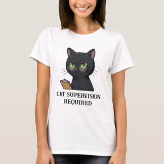 Camiseta Cat Supervision Requerida Gato Engraçado