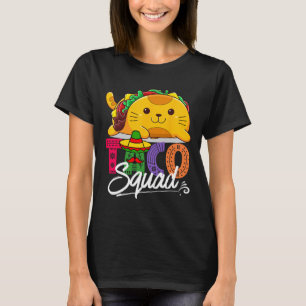 Camiseta Cat Taco Squad Cinco De Mayo Cute Engraçado Mexica