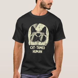 Camiseta Cat Tamed Human Cat   Friends Kitten Buddy Dad Jok