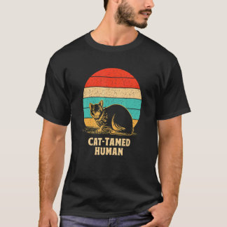 Camiseta Cat Tamed Human Cat  Friends Kitten Buddy Dad Joke
