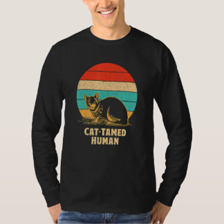 Camiseta Cat Tamed Human Cat  Friends Kitten Buddy Dad Joke
