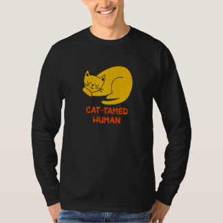 Camiseta Cat Tamed Human Cat Friends Kitten Buddy Dad Joke