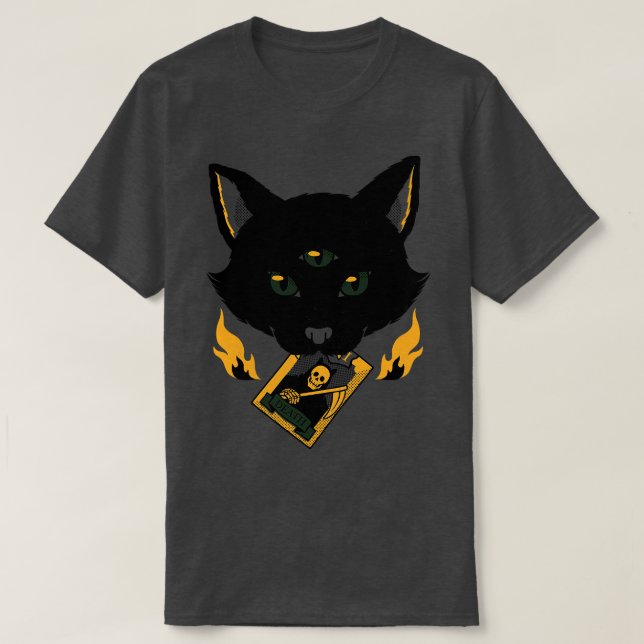 Camiseta Cat Tarot Death Por Tobe Fonseca (Frente do Design)