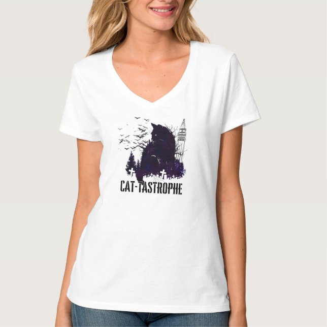 Camiseta Cat-tastrophe - Uma Tale Gótica.w (Frente)