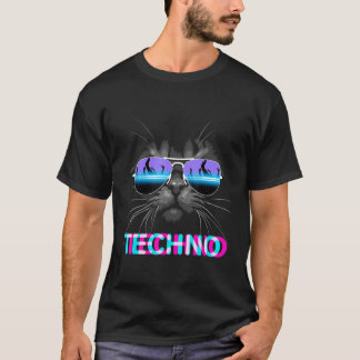 Camiseta Cat Techno, DJ Eletro Music T-Shirt