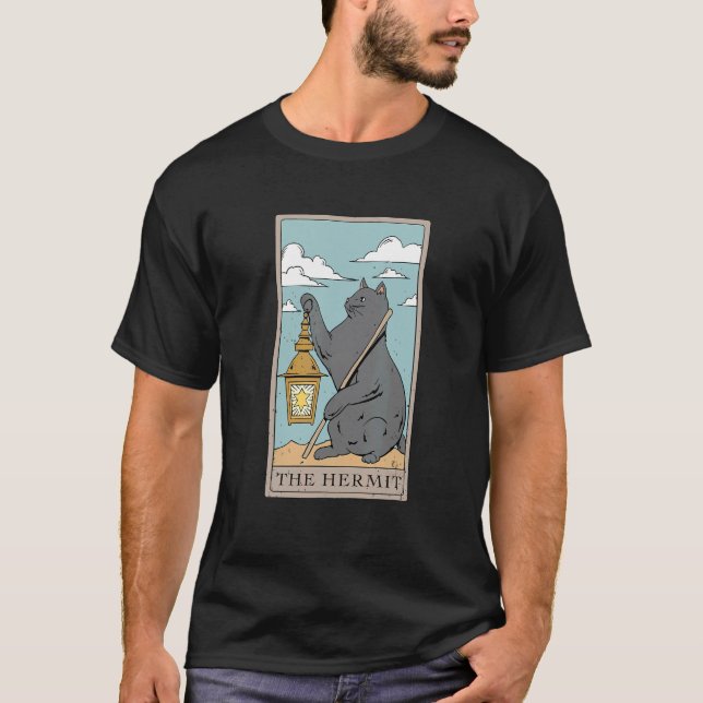 Camiseta Cat The Hermit Tarot Card for a Tarot Card Reader (Frente)