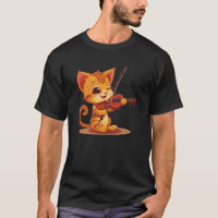Cat tocando roupa de violino