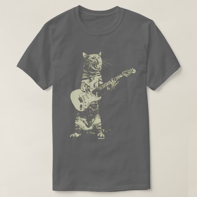 Camiseta Cat tocando violão (Frente do Design)