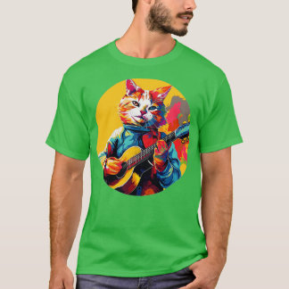 Camiseta Cat tocando violão 6