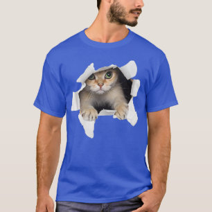 Camiseta Cat Torn Cloth Kitten 