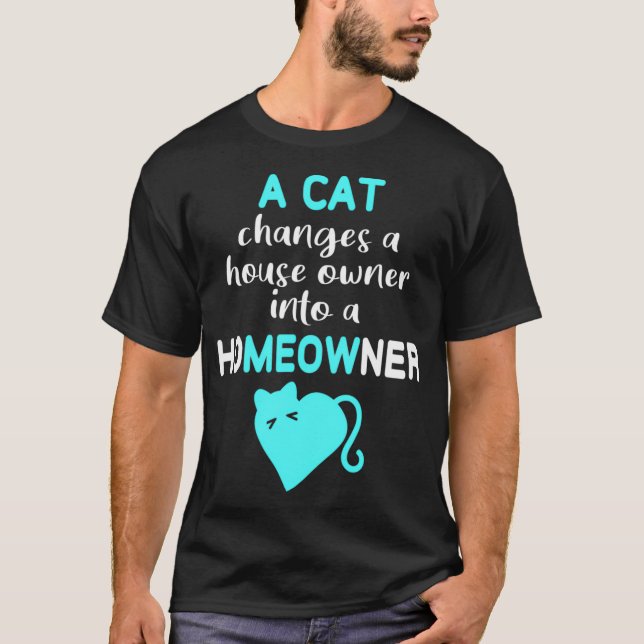 Camiseta Cat transforma o proprietário da casa em um meow p (Frente)
