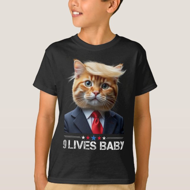 Camiseta Cat Trump 9 Lives Ba1Memória Trump (Frente)
