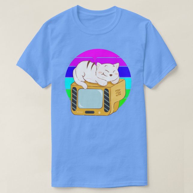 Camiseta Cat Tv Sunset (Frente do Design)