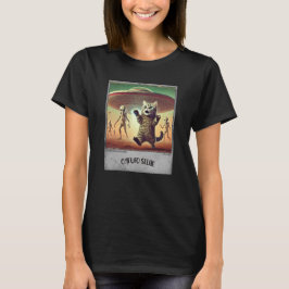 Camiseta Cat UFO Selfie: Gatinho assustado (t-shirt feminin