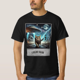 Camiseta Cat UFO Selfie: Gatinho assustado (t-shirt humana)
