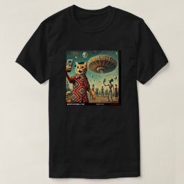 Camiseta Cat UFO Selfie: Presente Do Kitten #01