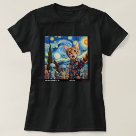Camiseta Cat UFO Selfie: Presente Do Kitten #01