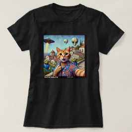 Camiseta Cat UFO Selfie: Presente Do Kitten #03