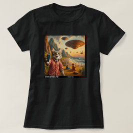 Camiseta Cat UFO Selfie: Presente Do Kitten #04