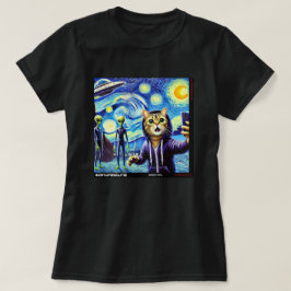Camiseta Cat UFO Selfie: Presente Do Kitten #06