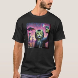 Camiseta Cat UFO Selfie: Presente Do Kitten #08