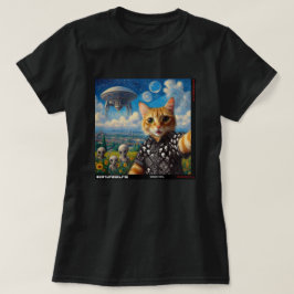 Camiseta Cat UFO Selfie: Presente Do Kitten #09