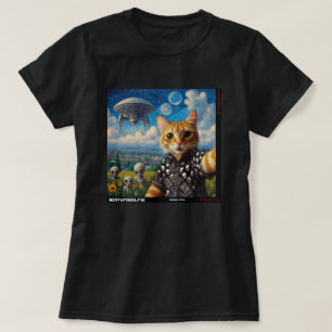 Camiseta Cat UFO Selfie: Presente Do Kitten #09