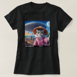 Camiseta Cat UFO Selfie: Presente Do Kitten #11