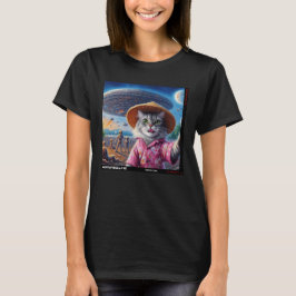 Camiseta Cat UFO Selfie: Presente Do Kitten #11