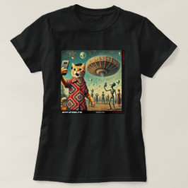 Camiseta Cat UFO Selfie: Presente Do Kitten #12