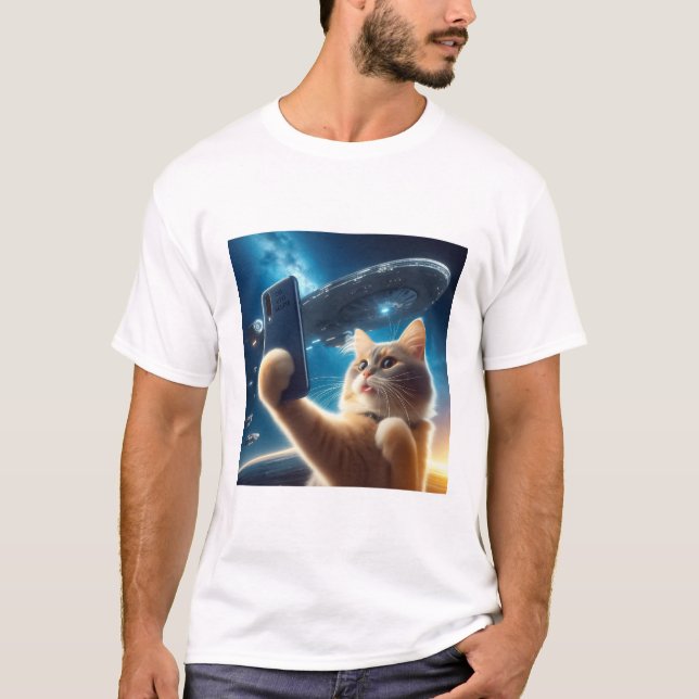 Camiseta Cat UFO Selfie: Return / Herren Tshirt #2 (Frente)