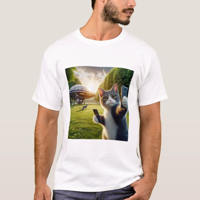 Camiseta Cat UFO Selfie: Return / Herren Tshirt #7 (Frente)