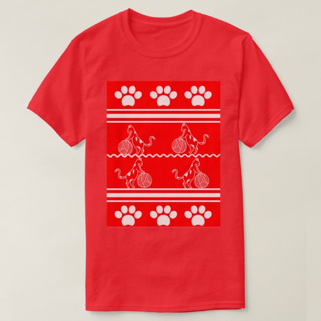 Camiseta Cat Ugly Christmas Sweater  (Frente do Design)