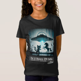 Camiseta Cat & Unicorn UFO Selfie: Nave de Alienígena (cria